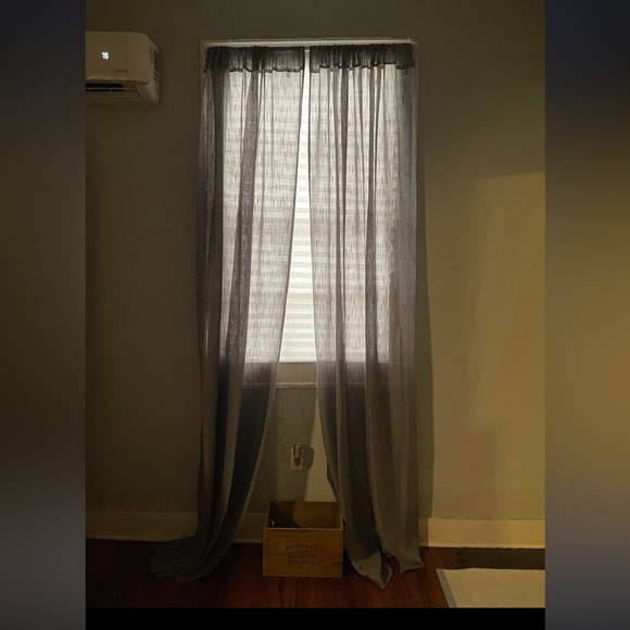 Semi Sheer Linen Grey Curtains (2 panels) - Picture 2 of 12